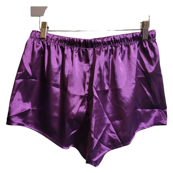 Ekouaer Silk Purple Soft Satin V-Neck 2- Piece Pajamas PJ Short Set, Size Medium - Picture 7 of 11